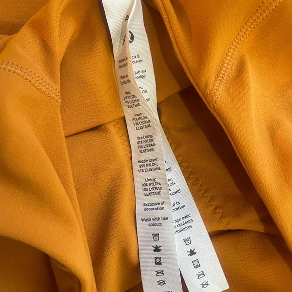 Lululemon Align Bodysuit,shorts,orange,mustard, Size 8 - Picture 6 of 9